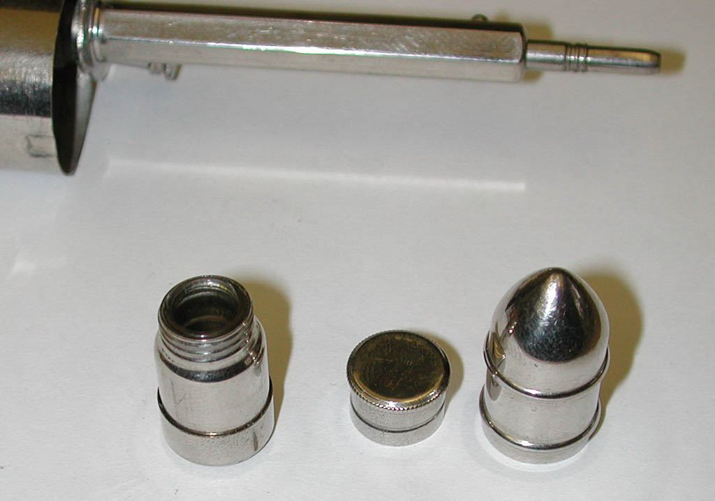 Pistol Bullet Inkwell Open